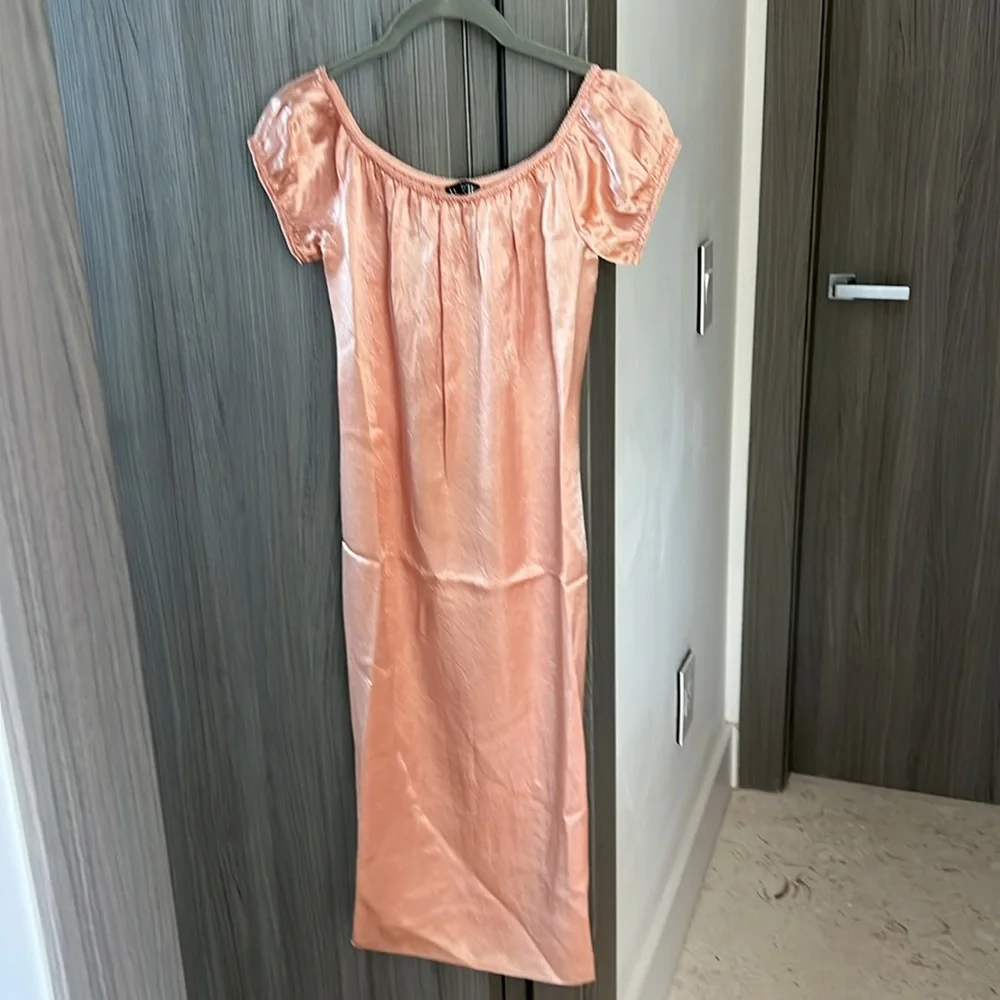 NWT $178 J. CREW slip dress off shoulder peachy 4